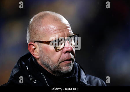 WAALWIJK 08-03-2019, Mandemakers Stadion, Fußball Saison 2018 / 2019, Niederländische Keuken Kampioen Divisie, RKC-SC Cambuur, Trainer Trainer Fred Grim während des Spiels RKC Waalwijk - SC Cambuur Stockfoto