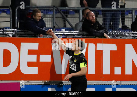 WAALWIJK 08-03-2019, Mandemakers Stadion, Fußball Saison 2018 / 2019, Niederländische Keuken Kampioen Divisie, RKC-SC Cambuur, Robbert Schilder, Anhänger während des Spiels RKC Waalwijk - SC Cambuur Stockfoto