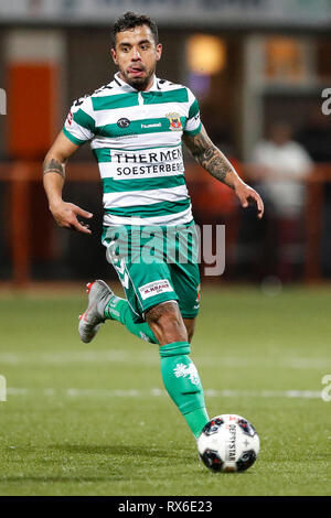 VOLENDAM, 08-03-2019, Kras Stadion, der niederländische Fußball, Keuken Kampioen Divisie, Saison 2018 / 2019. Go Ahead Eagles Bruno Andrade während des Spiels Volendam vs Go Ahead Eagles Stockfoto