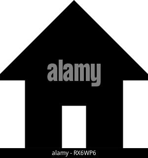 Home Symbol - Schwarz einfach, isoliert - Vector Illustration Stock Vektor