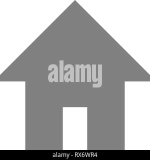 Home Symbol-grau einfach, isoliert - Vector Illustration Stock Vektor