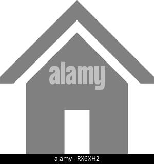 Home Symbol-grau einfach, isoliert - Vector Illustration Stock Vektor