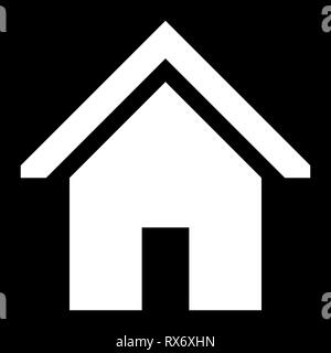 Home Symbol - weiß einfach, isoliert - Vector Illustration Stock Vektor