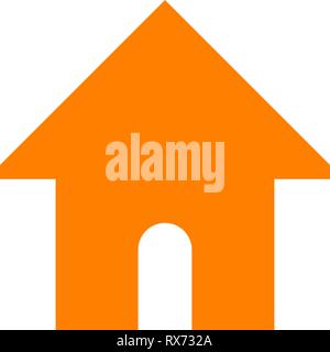 Home Symbol - orange einfach, isoliert - Vector Illustration Stock Vektor