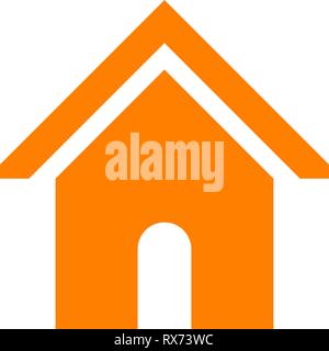 Home Symbol - orange einfach, isoliert - Vector Illustration Stock Vektor