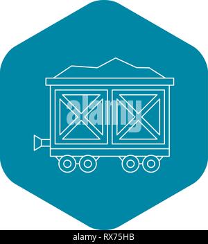 Warenkorb auf Rädern mit gold Symbol, Umriss-Stil Stock Vektor