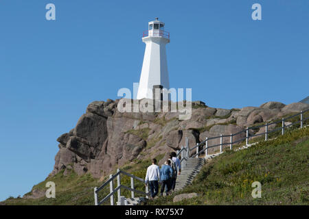 Cape Spears Leuchtturm und Treppen, Cape Spear Leuchtturm National Historic Site, Neufundland, Kanada Stockfoto