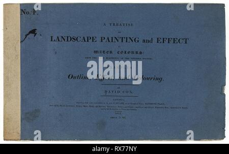 Eine Abhandlung über die Landschaftsmalerei und Wirkung im Wasser Farben: Von den ersten Grundlagen, bis zum fertigen Bild Nr. 4. David Cox, der Ältere (Englisch, 1783-1859); herausgegeben von S. und J. Fuller (Englisch, 19. Jahrhundert). Datum: 1813. Abmessungen: 301 × 488 × 4 mm (Buch); 335 × 509 × 45 mm (bo x ). Buch mit sechs Radierungen und Buchdruck in Schwarz auf Creme webte Papier, im Karton. Herkunft: England. Museum: Das Chicago Art Institute. Stockfoto