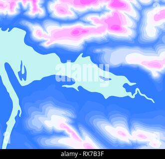 Topografische Karte Hintergrund mit Platz für Kopieren. Line Topographie Karte Kontur Hintergrund, geografische Gitter abstract Vector Illustration Stock Vektor