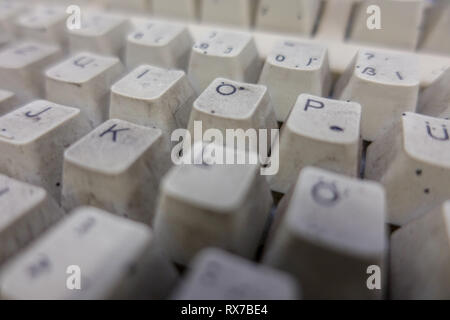 Einen sehr schmutzigen Computer Tastatur Stockfoto