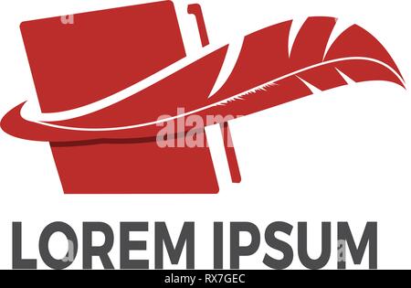 Buch und Autor vektor Logo Design Template Stock Vektor