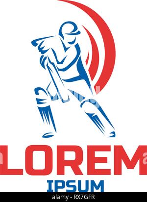 Cricket sport Vektor Logo Design Template Stock Vektor