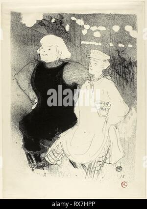 Im Moulin Rouge: Dabei geht Allianz. Henri de Toulouse-Lautrec; Französisch, 1864-1901. Datum: 1893. Abmessungen: 344 × 250 mm (Bild); 380 × 280,5 mm (Blatt). Auf Creme webte Papier Lithographie. Herkunft: Frankreich. Museum: Das Chicago Art Institute. Stockfoto