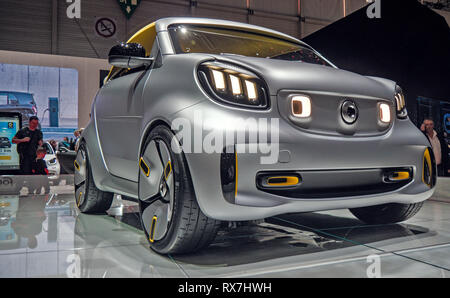 Genf, Schweiz - 03/08/2019: Genfer Automobilsalon 2019 Smart Electronic Auto Stockfoto