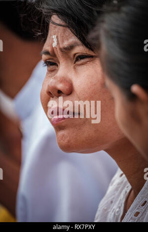 Strand balinesischen religiöse Zeremonie, Tabanan, Kaution, Indonesien Stockfoto