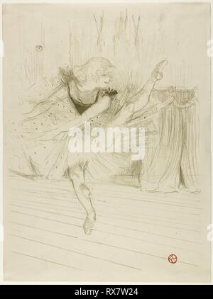 Fräulein Ida Heide, Englisch Tänzerin. Henri de Toulouse-Lautrec; Französisch, 1864-1901. Datum: 1894. Abmessungen: 355 × 261 mm (Bild); 377 x 280 mm (Blatt). Farblithographie auf Creme webte Papier. Herkunft: Frankreich. Museum: Das Chicago Art Institute. Stockfoto
