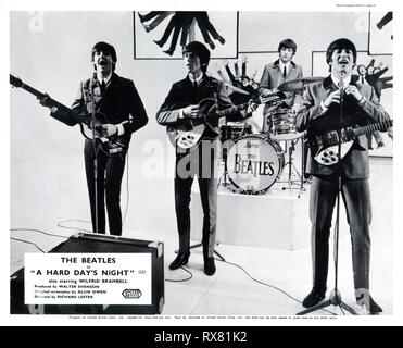 Die Beatles von einem anstrengenden Tag Nacht 1964 Paul McCartney, George Harrison, Ringo Starr, John Lennon Regisseur Richard Lester Walter Shenson Filme/Proscenium Filme/United Artists Stockfoto