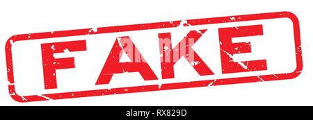 Grunge red fake Wort square Gummidichtung Stempel auf weißem Hintergrund Stock Vektor