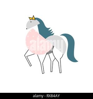 Dekorative abstrakte Pferd Symbol in trendigen, modernen Flat Style Stock Vektor