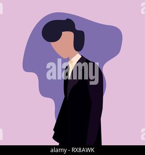 Mann portrait Charakter model posing Vector Illustration Stock Vektor