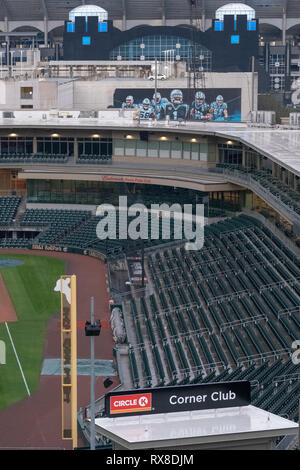 Charlotte, USA - 24. Februar 2019: Blick auf die Bank von Amerika Stadium in Charlotte, USA. Das Stadion hat 75,412 Sitzplätze und ist der Sitz von Th Stockfoto