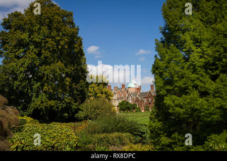 Sandringham House Gardens und 20.000 Hektar großen, privaten Wohnsitz von Königin Elizabeth II. in Sandringham in Norfolk. England Stockfoto