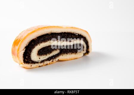 Hausgemachte Mohn Kuchen. Eine einfache Scheibe der köstlichen Dessert. Stockfoto