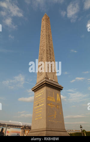 Der Obelisk von Luxor, Place de la Concorde, Paris, Frankreich. Stockfoto