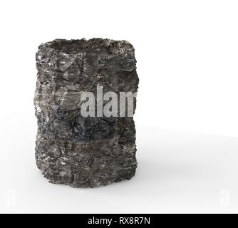 Ein Stein Schüssel Schale Vase auf weißem Hintergrund 3 isolierte d Abbildung Stockfoto