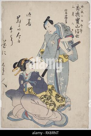 Memorial Porträt des Schauspielers Bando Shuka I. Utagawa Schule; Japanisch, 19. Datum: 1855. Abmessungen: . Farbe holzschnitt; Oban. Herkunft: Japan. Museum: Das Chicago Art Institute. Stockfoto