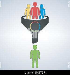 Umsatz vektorlinie Symbol Trichter. Internet Marketing Umbaukonzept Stock Vektor