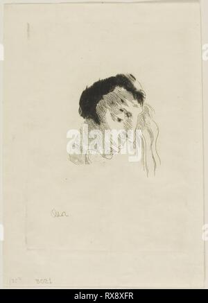 Ex-libris. Odilon Redon; Französisch, 1840-1916. Datum: 1893. Abmessungen: 138 × 97 mm (Platte); 170 × 120 mm (Blatt). Ätzen und Kaltnadelradierung auf Gelb - Elfenbein webte Papier. Herkunft: Frankreich. Museum: Das Chicago Art Institute. Stockfoto