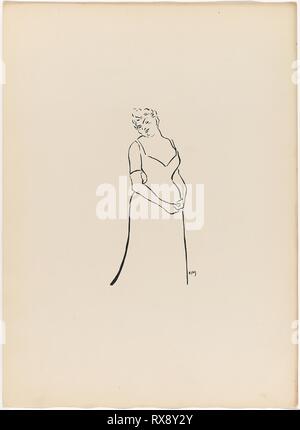 Anna Thibaud, von Le Café-Concert. Henri-Gabriel Ibels (Französisch, 1867-1936); von Edward Ancourt &Amp; Cie (Französisch, 19. und 20. Jh.); veröffentlicht durch L'Estampe Originale (Französisch, 1893-1895). Datum: 1893. Abmessungen: 193 × 94 mm (Bild); 440 × 321 mm (Blatt). Auf Creme webte Papier Lithographie. Herkunft: Frankreich. Museum: Das Chicago Art Institute. Stockfoto