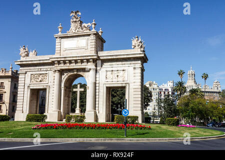 Plaza de La Puerta de la Mar, Valencia, Spanien Stockfoto