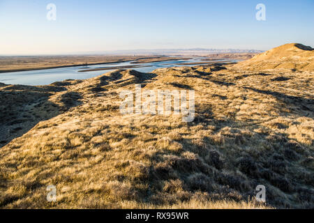 Die einzige frei fließenden Teil des Columbia River im Osten Washington in der Nähe von Hanford Reach, USA. Stockfoto