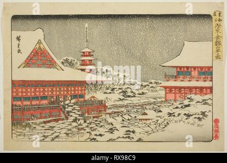 Ende Jahr Fair bei Kinryuzan Tempel in Asakusa (Asakusa Kinryuzan toshi no Ichi), aus der Serie "Berühmte Orte im Osten der Hauptstadt (Toto Meisho)". Utagawa Hiroshige?? ??; Japanisch, 1797-1858. Datum: 1830-1843. Abmessungen: . Farbe holzschnitt; Oban. Herkunft: Japan. Museum: Das Chicago Art Institute. Stockfoto