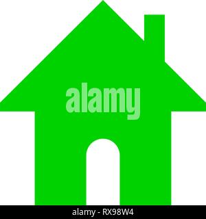 Home Symbol - Grün einfach, isoliert - Vector Illustration Stock Vektor