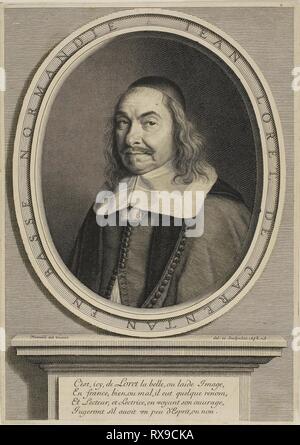 Jean Loret. Robert Nanteuil; Französisch, 1623-1678. Datum: 1658. Abmessungen: 257 × 182 mm. Gravur auf Papier. Herkunft: Frankreich. Museum: Das Chicago Art Institute. Stockfoto