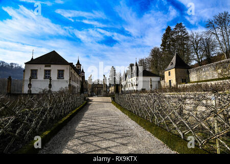 Das Neue Schloss von Ansembourg liegt im Zentrum von Luxemburg in das Tal der Sieben Schlösser. Stockfoto