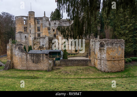 Die Ruine der Burg Beaufort, Luxemburg. Stockfoto