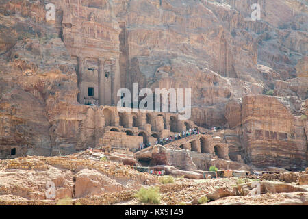 Die königlichen Gräber, Petra, Jordanien Stockfoto