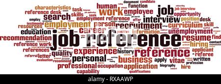 Job Reference word cloud Konzept. Vector Illustration Stock Vektor