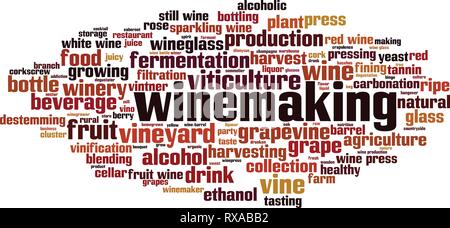 Weinbereitung Wort cloud Konzept. Vector Illustration Stock Vektor