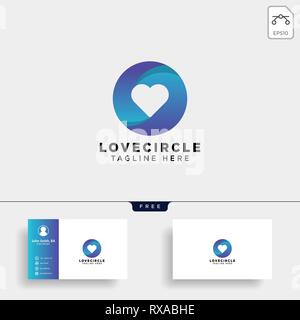 Liebe Kreis gradient Logo template Vector Illustration dating icon-Element isoliert Stock Vektor