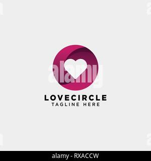 Liebe Kreis gradient Logo template Vector Illustration dating icon-Element isoliert Stock Vektor