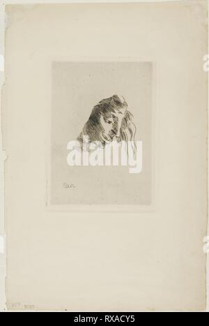 Ex-libris. Odilon Redon; Französisch, 1840-1916. Datum: 1893. Abmessungen: 138 x 100 mm (Platte); 275 × 180 mm (Blatt). Ätzung auf Creme Bütten. Herkunft: Frankreich. Museum: Das Chicago Art Institute. Stockfoto