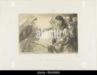 Nationale Förderung. Théophile-Alexandre Steinlen; Französisch, geboren in der Schweiz, 1859-1923. Datum: 1915-1917. Abmessungen: 198 × 287 mm (Bild); 332 × 452 mm (Blatt). Lithographie in Schwarz über fawn Tönung auf Dick off-white webte Papier. Herkunft: Frankreich. Museum: Das Chicago Art Institute. Autor: Pierre Théophile-Alexandre Steinlen. Stockfoto