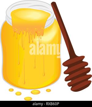Honig. Vector Illustration. Weißer Hintergrund Stock Vektor