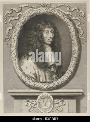 Louis II. de Bourbon, prince de Condé. Robert Nanteuil; Französisch, 1623-1678. Datum: 1662. Abmessungen: 362 × 282 mm. Gravur auf Papier. Herkunft: Frankreich. Museum: Das Chicago Art Institute. Stockfoto