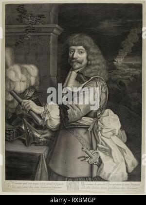 Portrait von Henri de Lorraine, Comte d'Harcourt, Horsemaster von Frankreich. Antoine Masson (Französisch, 1636-1700); nach Nicolas Mignard (Französisch, 1608-1668). Datum: 1667. Abmessungen: . Gravur auf Papier. Herkunft: Frankreich. Museum: Das Chicago Art Institute. Stockfoto